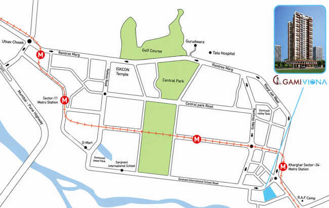 Gami Viona Kharghar - Location Map