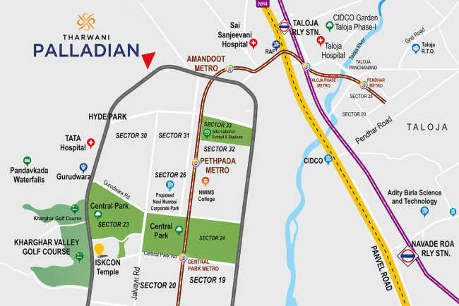 Tharwani Palladian Kharghar - Location Map