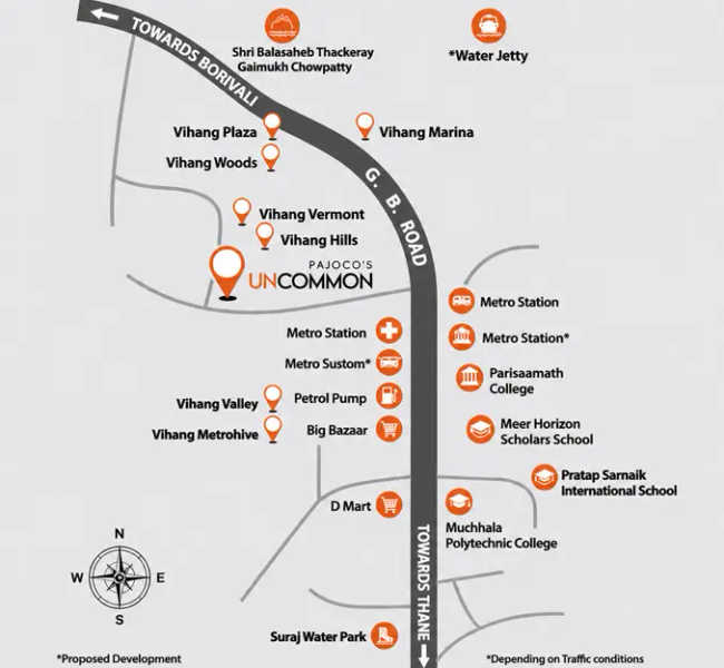 Vihang Passcode Uncommon Ghodbunder Road - Location Map