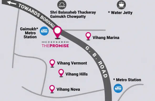 Vihang The Promise Ghodbunder Road - Location Map
