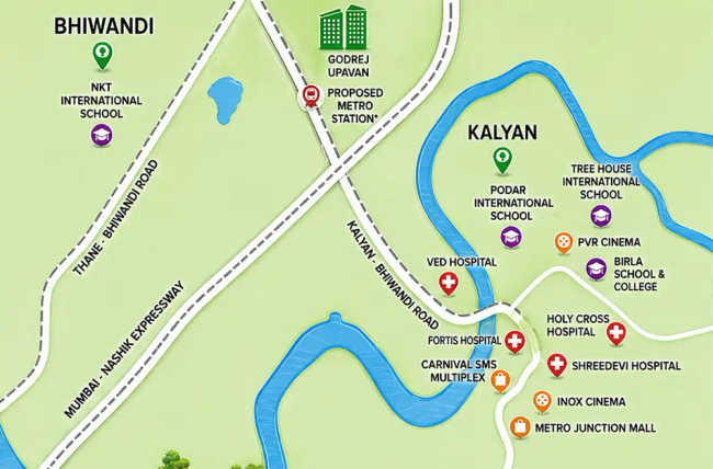 Godrej Upavan Bhiwandi - Location Map