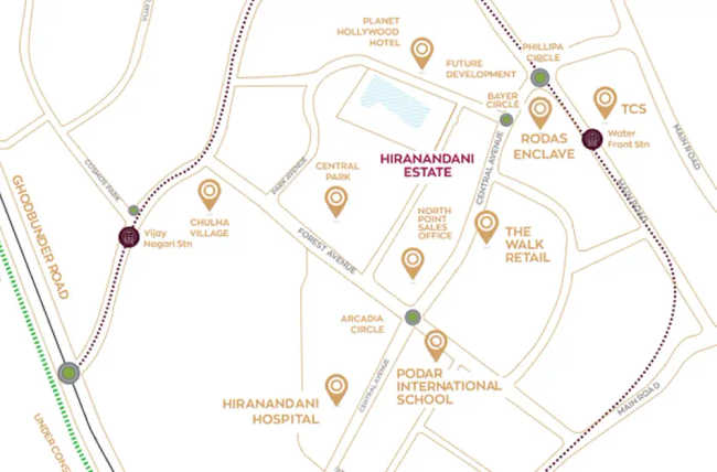 Hiranandani Estate Ghodbunder Road - Location Map