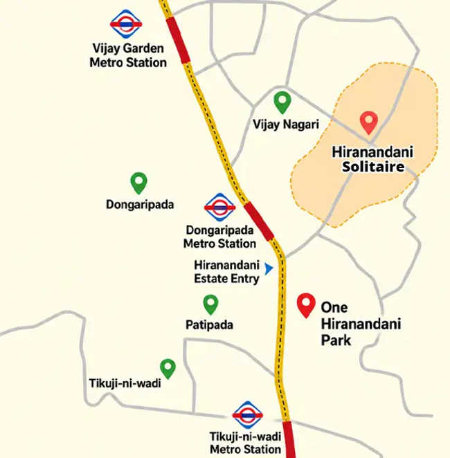 Hiranandani Solitaire Ghodbunder Road - Location Map