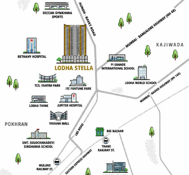 Lodha Stella Ghodbunder Road - Location Map