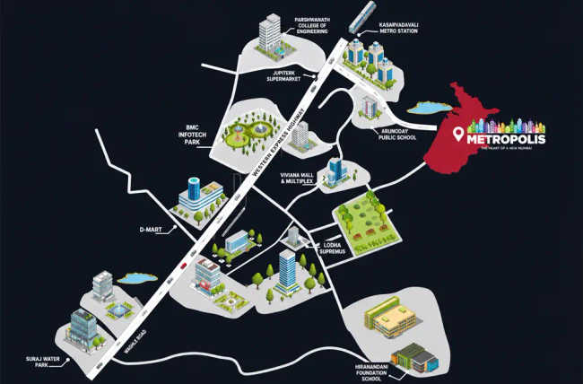 Metropolis Insignia Towers Ghodbunder Road - Location Map