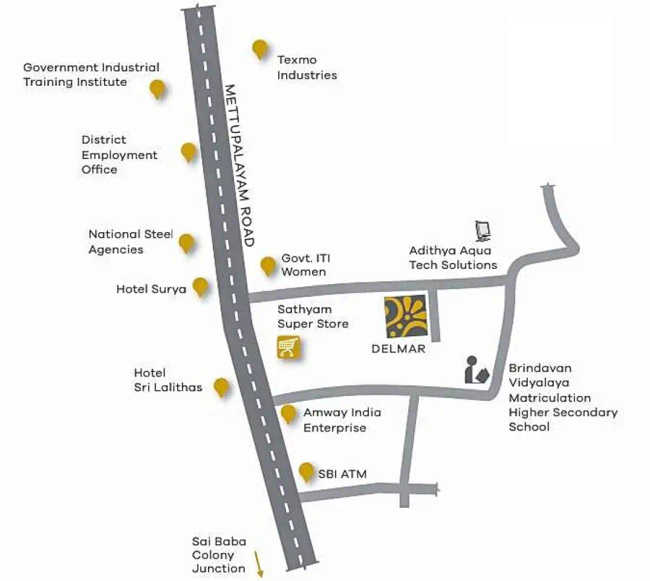 Appaswamy Delmar Coimbatore - Location Map
