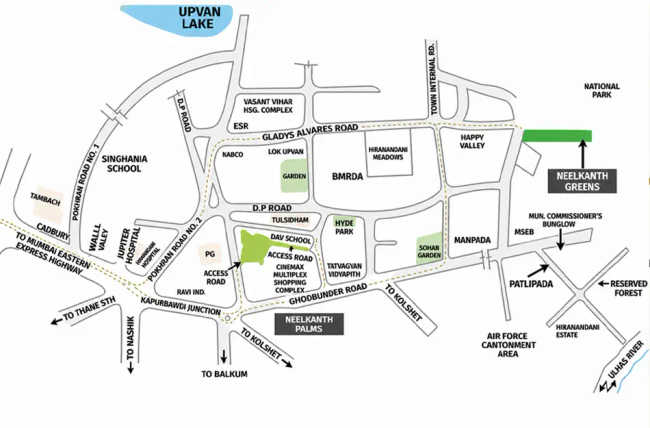 Neelkanth Greens Ghodbunder Road - Location Map