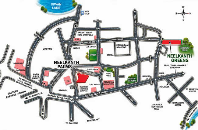 Neelkanth Palms Ghodbunder Road - Location Map