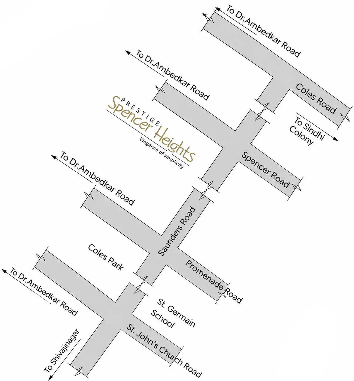 Prestige Spencer Heights Pulikeshi Nagar - Location Map
