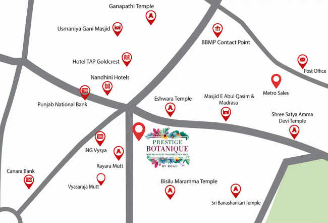 Prestige Botanique Mavalli - Location Map
