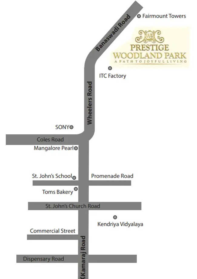 Prestige Woodland Park Jeevanhalli - Location Map