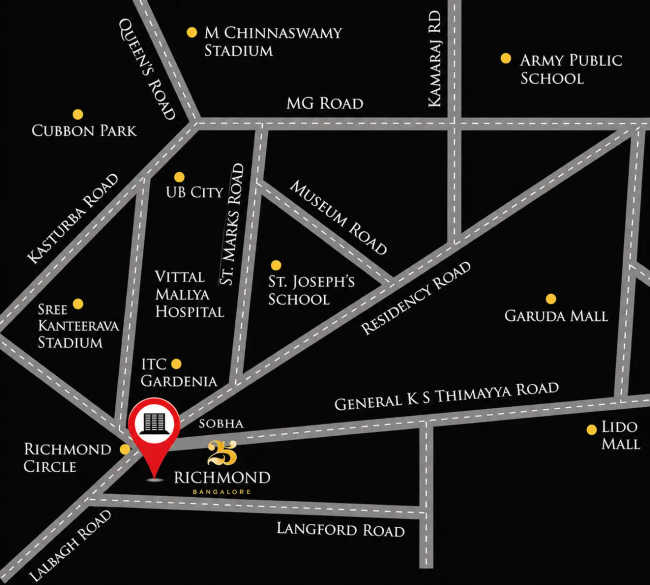 Sobha 25 Richmond Ashok Nagar - Location Map
