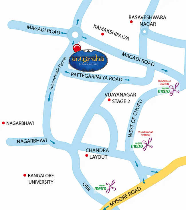 Salarpuria Sattva Anugraha Vijayanagar - Location Map