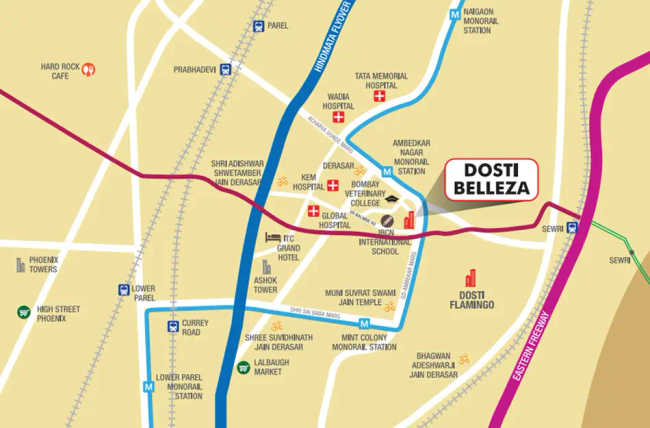 Dosti Lower Parel Lower Parel - Location Map