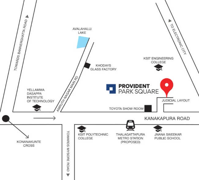 Provident Park Square Kanakapura - Location Map