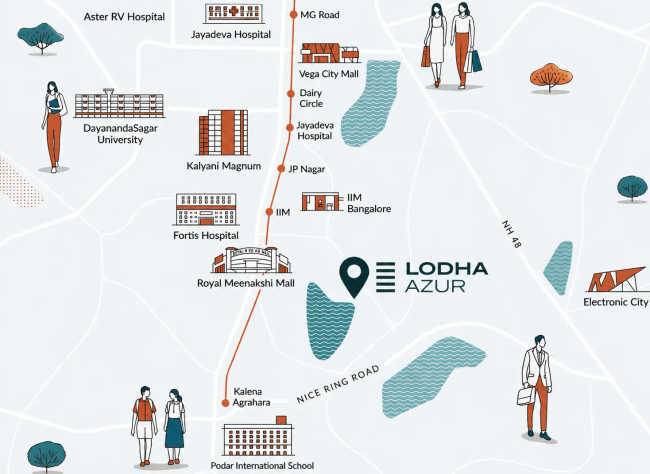 Lodha Azur Hulimavu - Location Map