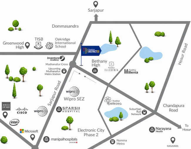 Nambiar District 25 Dommasandra - Location Map