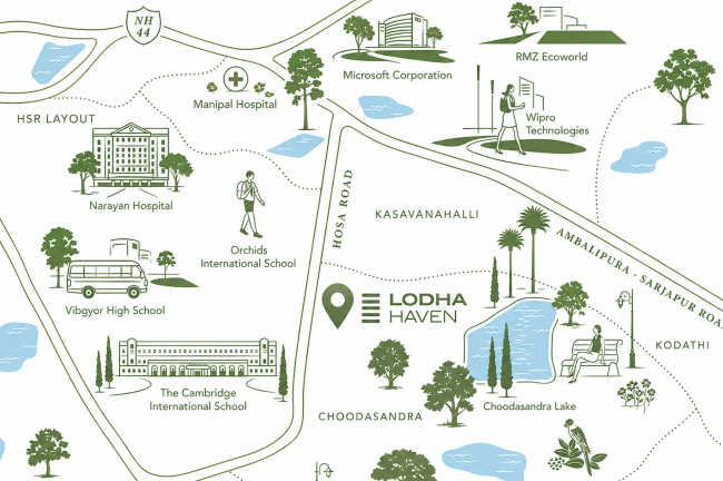 Lodha Haven Choodasandra - Location Map