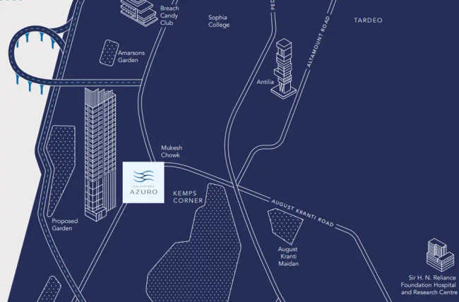 Kalpataru Azuro Malabar Hill - Location Map