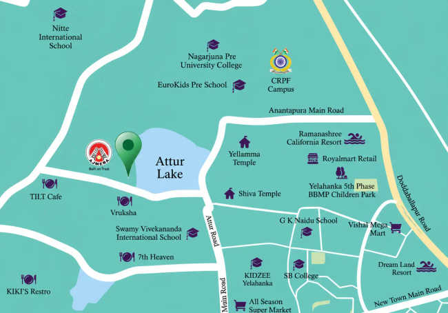 Ajmera Lakeside Yelahanka - Location Map