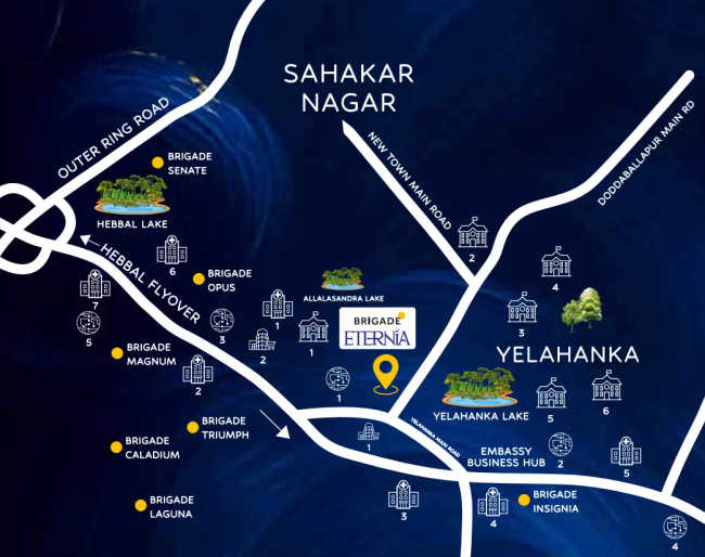 Brigade Eternia Yelahanka - Location Map