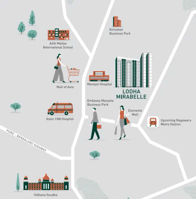 Lodha Mirabelle Sinthan - Location Map