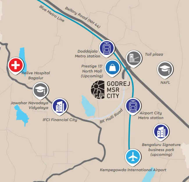 Godrej MSR City Shettigere - Location Map
