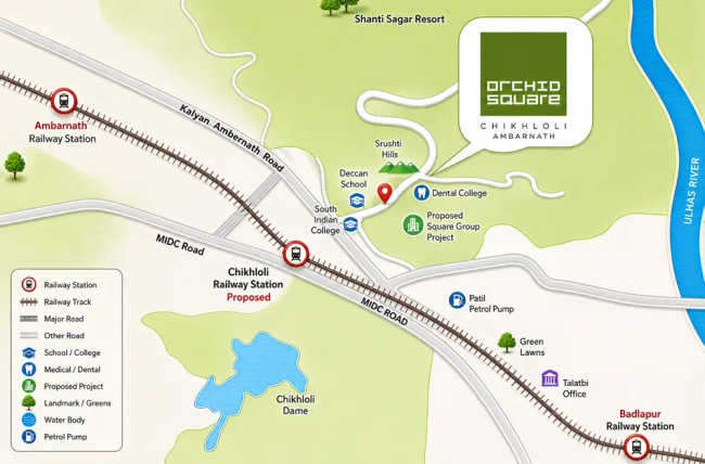 Orchid Square Ambernath - Location Map