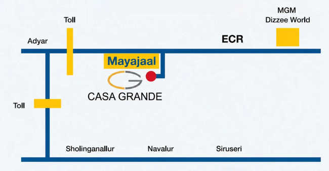 Casagrand ECR14 Signature Kanathur Reddikuppam - Location Map