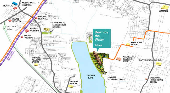 Down By The Water Jakkur - Location Map