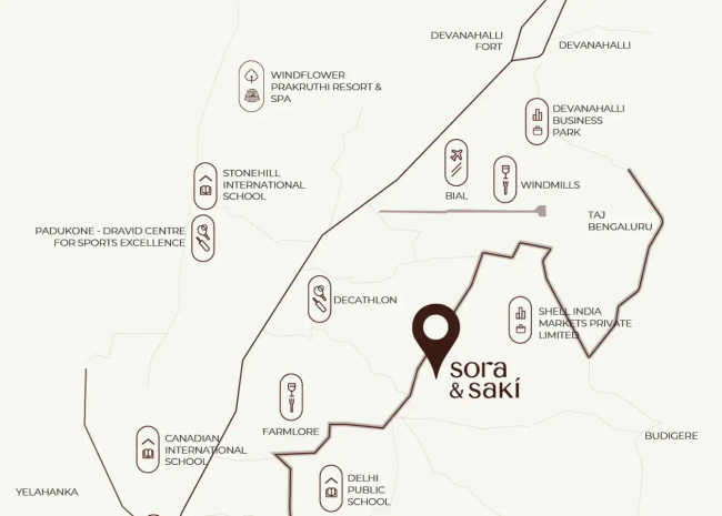 Assetz Sora and Saki Gummanahalli - Location Map