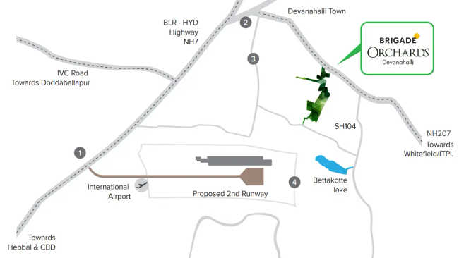 The Arcade at Brigade Orchards Devanahalli - Location Map