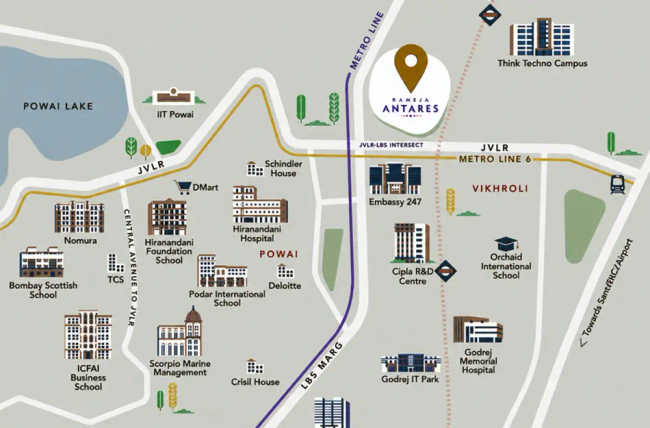 K Raheja Antares Kanjurmarg - Location Map