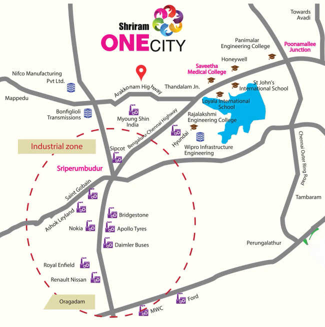 Shriram Santrupathi Independent Villas Mevalurkuppam - Location Map