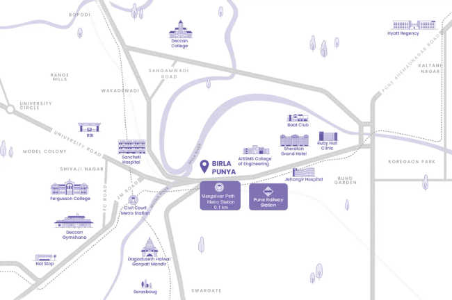 Birla Punya Sangamvadi - Location Map