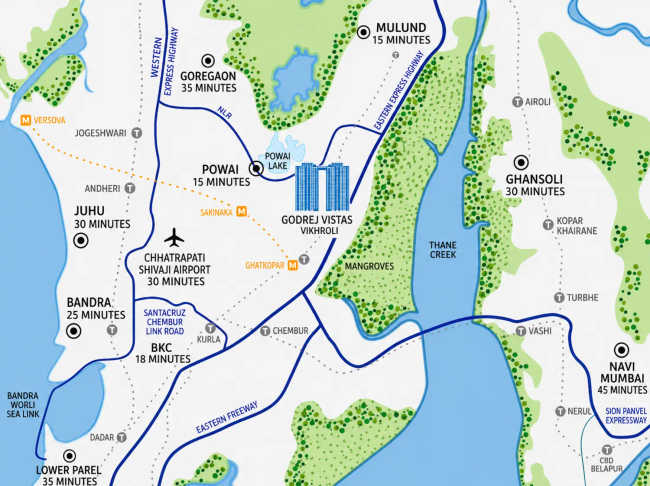 Godrej Vistas Vikhroli - Location Map