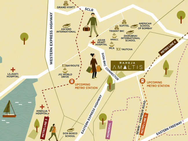 K Raheja Amaltis Sion - Location Map