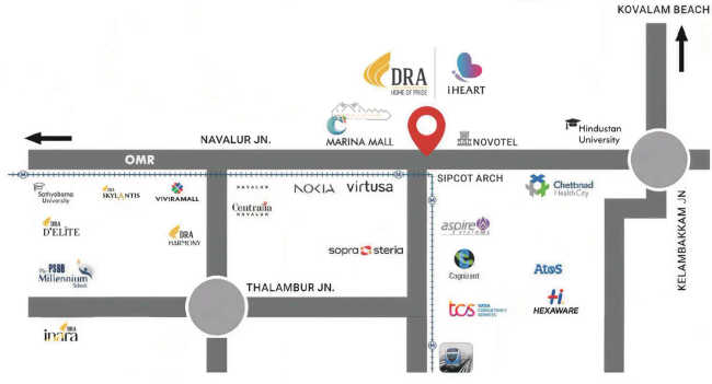 DRA iHeart Navalur - Location Map