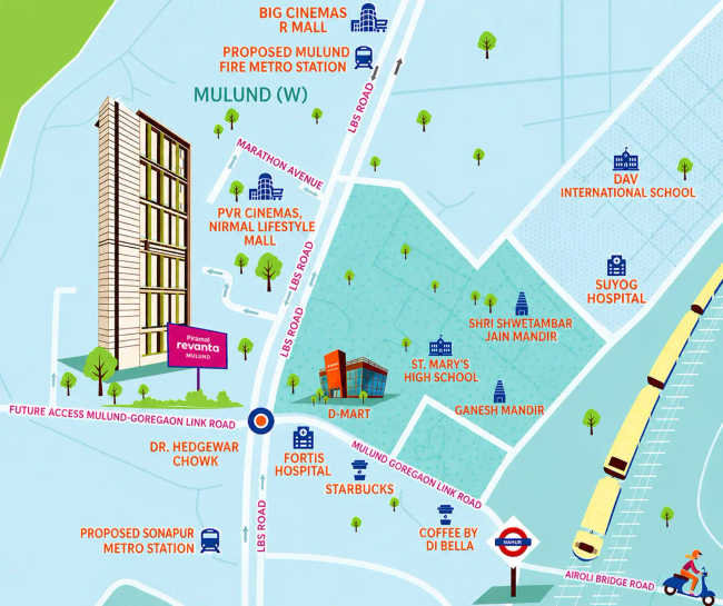Piramal Raynav Mulund - Location Map