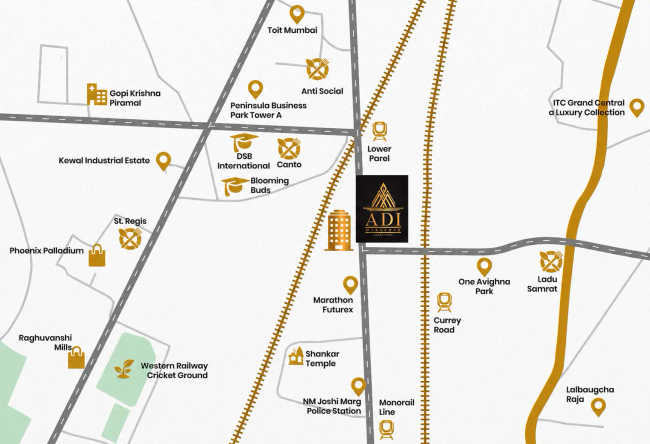 Promesa Adi Darsshan Lower Parel - Location Map