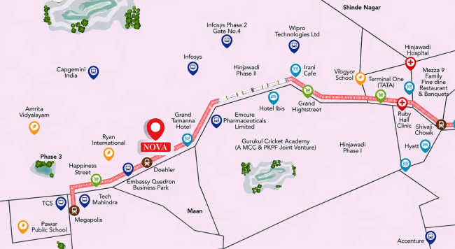 Kohinoor Nova Hinjewadi - Location Map