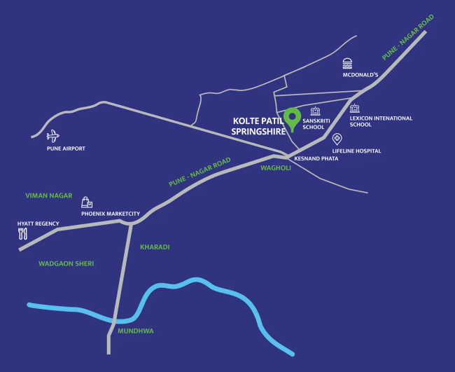 Kolte Patil Springshire Wagholi - Location Map