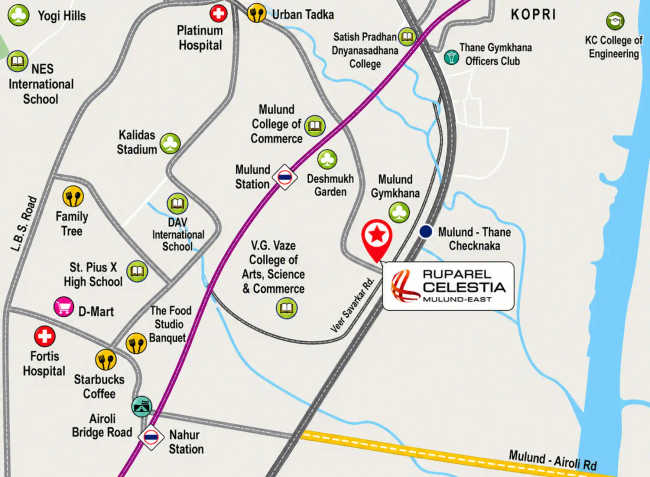Ruparel Celestia Mulund - Location Map