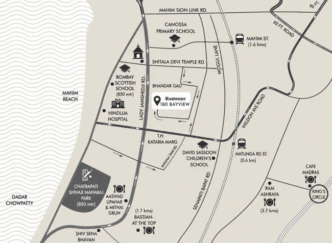 Rustomjee 180 Bayview Matunga - Location Map