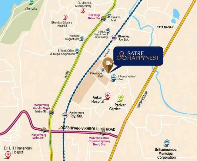 Satre Happynest Kanjurmarg - Location Map