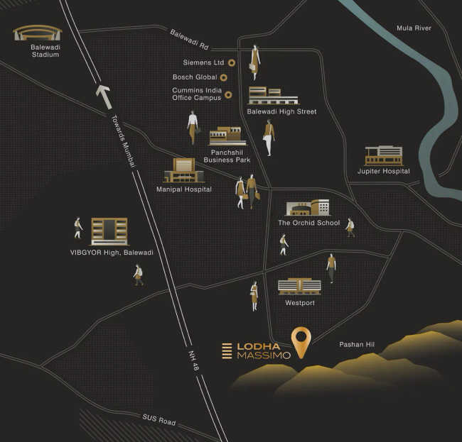 Lodha Massimo Baner - Location Map