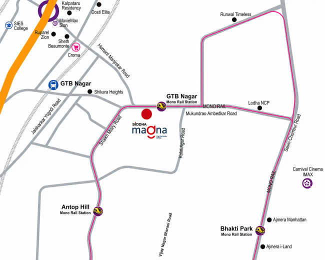 Siddha Magna Sion - Location Map