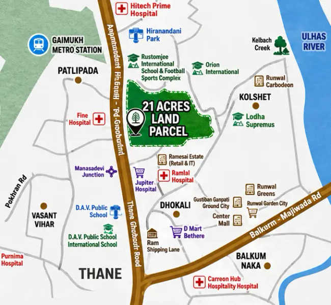 Runwal 25 Hour Life Ghodbunder Road - Location Map