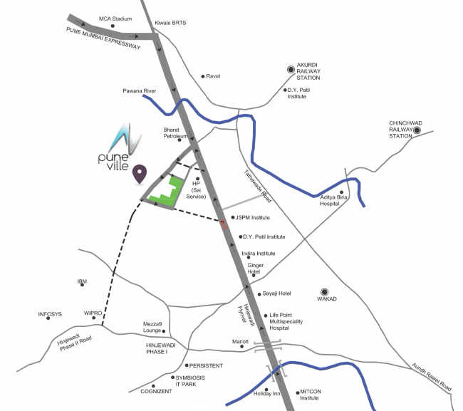 Pharande Puneville Punawale - Location Map