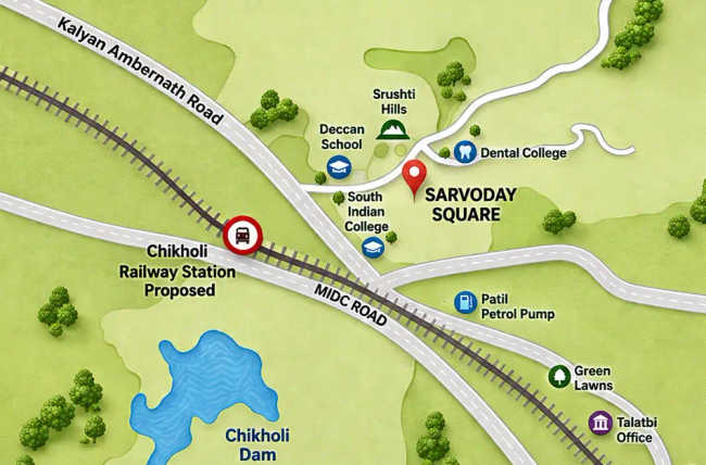 Sarvoday Square Ambernath - Location Map
